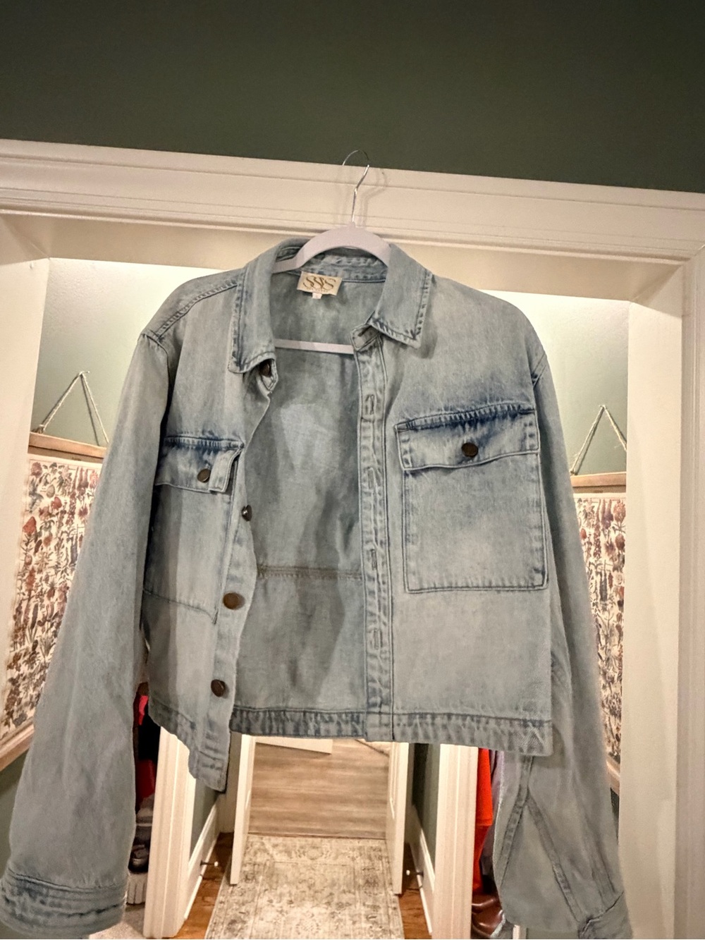 Light Wash Denim Jean Jacket - Women's Casual Overshirt